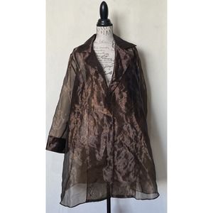 Nina Austin Sheer Top Coat Made In USA Size Medium